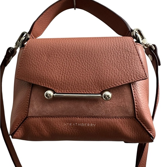 Strathberry Mosaic Nano Suede in Grain Sienna/Dusty Pink NWT MSRP $555 - Picture 5 of 15